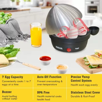 Inalsa OGGI Boiler Egg Cooker  (Silver, 7 Eggs) Inalsa OGGI Boiler Egg Cooker  (Silver, 7 Eggs)